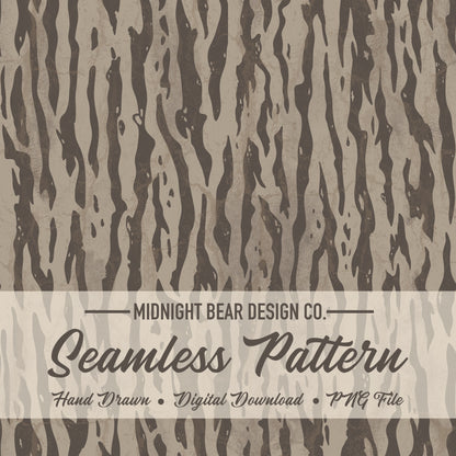 Neutral Bark Camo Seamless Pattern