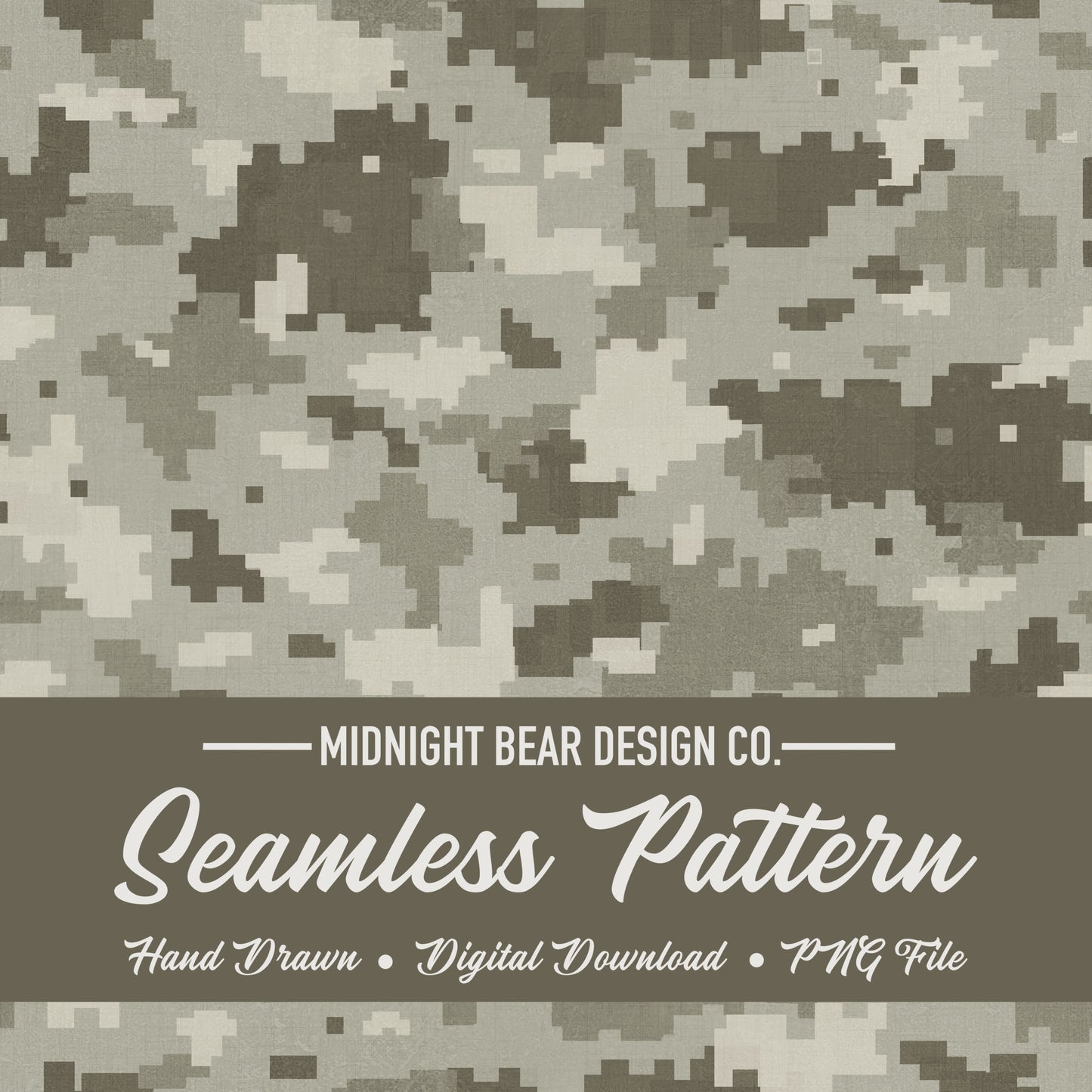 Urban Grey Digital Camo Seamless Pattern | Pixel Camouflage | Military Style Digital Camouflage for Fabric, Crafts, MARPAT, hunting