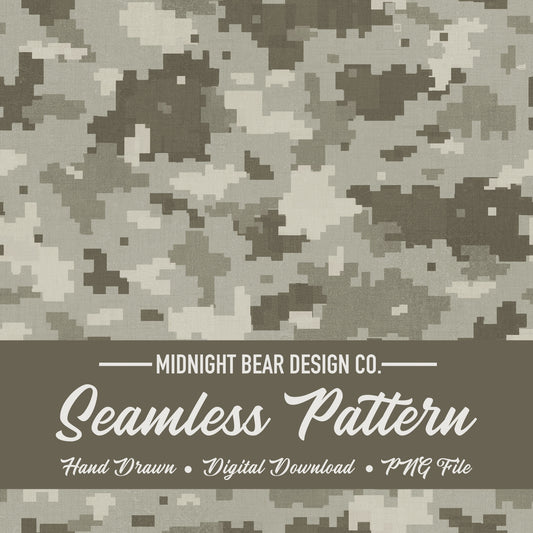 Urban Grey Digital Camo Seamless Pattern | Pixel Camouflage | Military Style Digital Camouflage for Fabric, Crafts, MARPAT, hunting