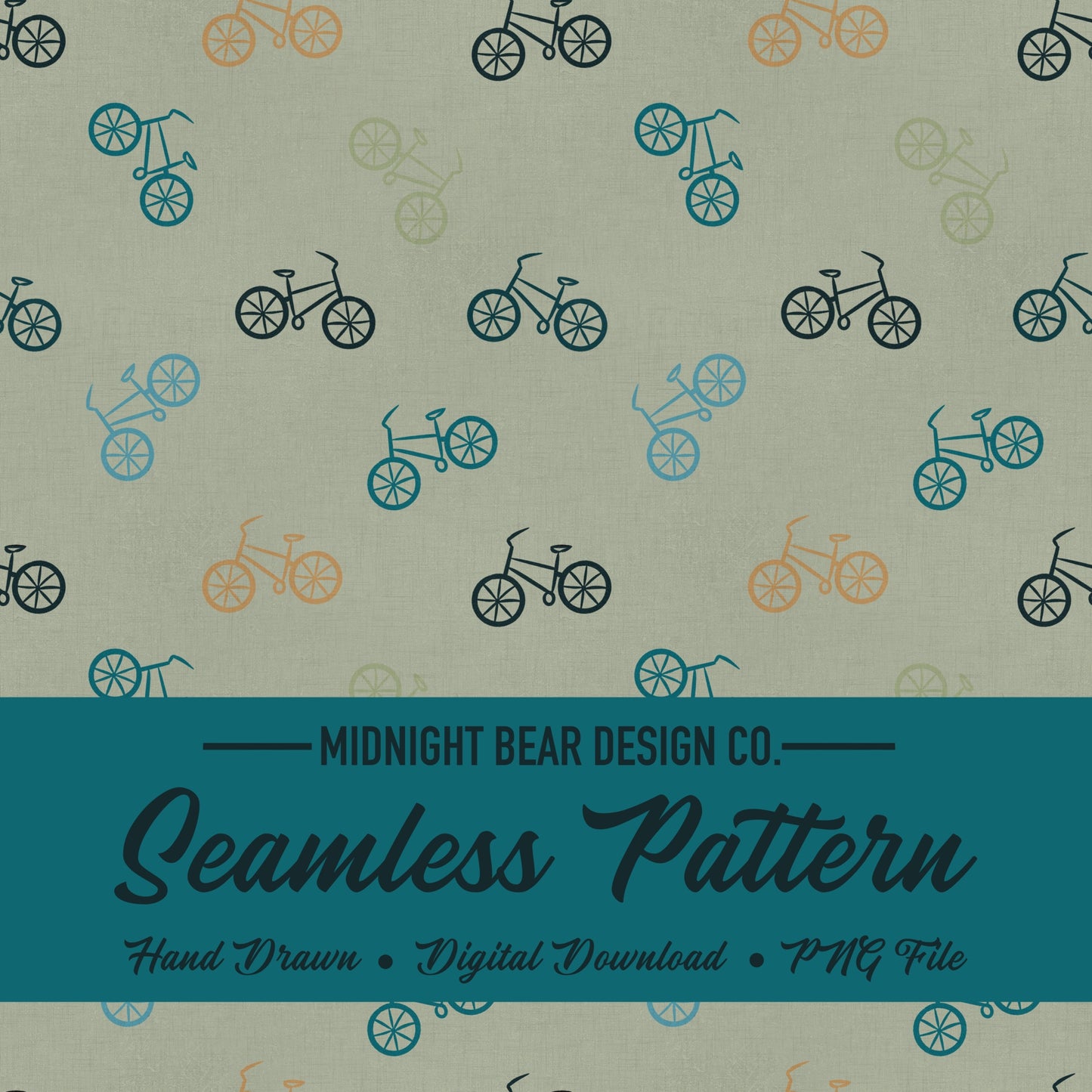 Bicycle Doodle Seamless Pattern, Retro Bike Line Art Design, Adventure Fabric, Wallpaper, Digital Paper, Scrapbook, minimal line art pattern