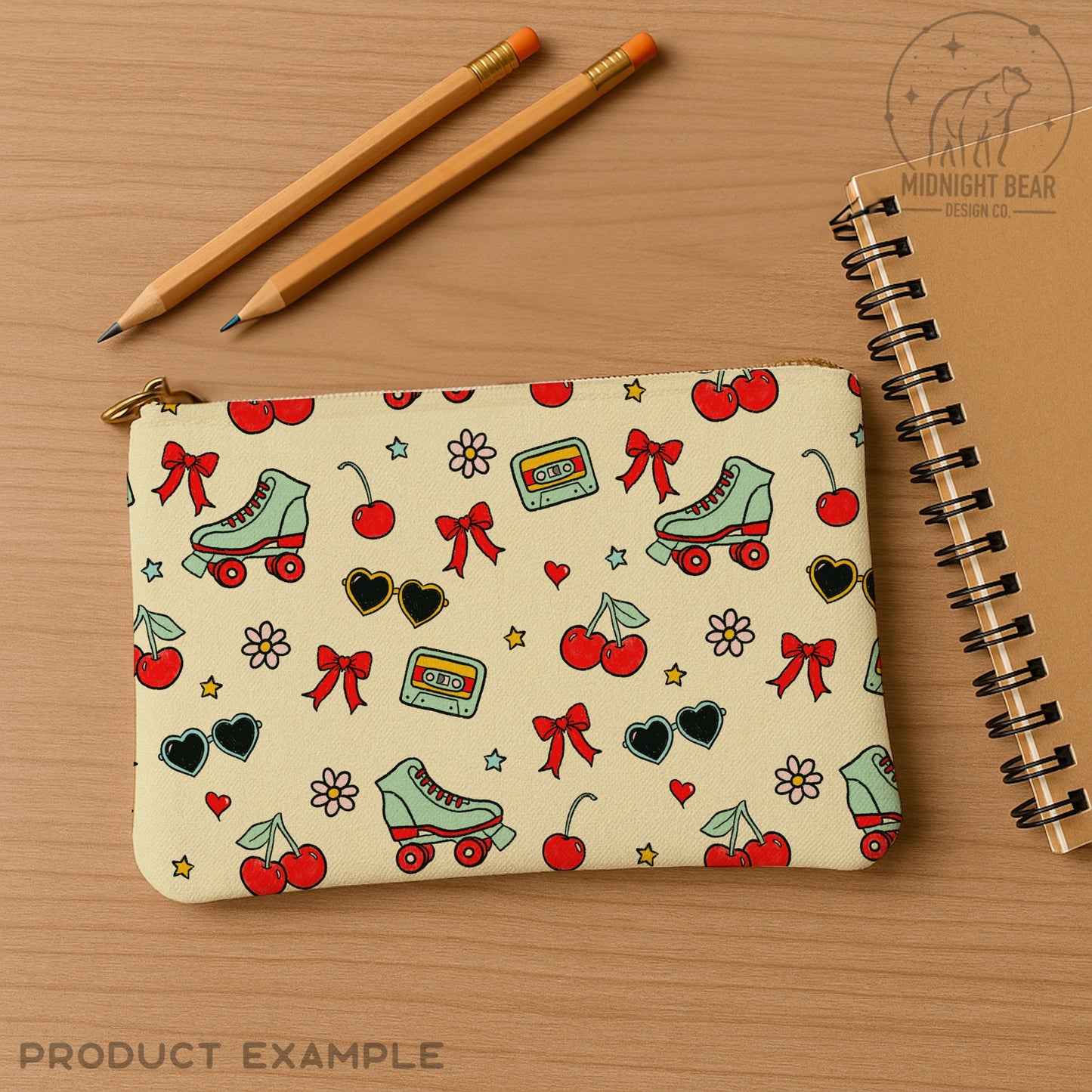 Cherry Bomb Summer Cream Seamless Pattern Instant Digital Download