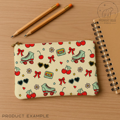 Cherry Bomb Summer Cream Seamless Pattern Instant Digital Download