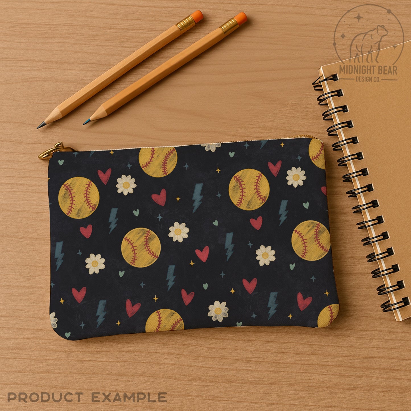 Retro Grunge Softball Seamless Pattern Navy
