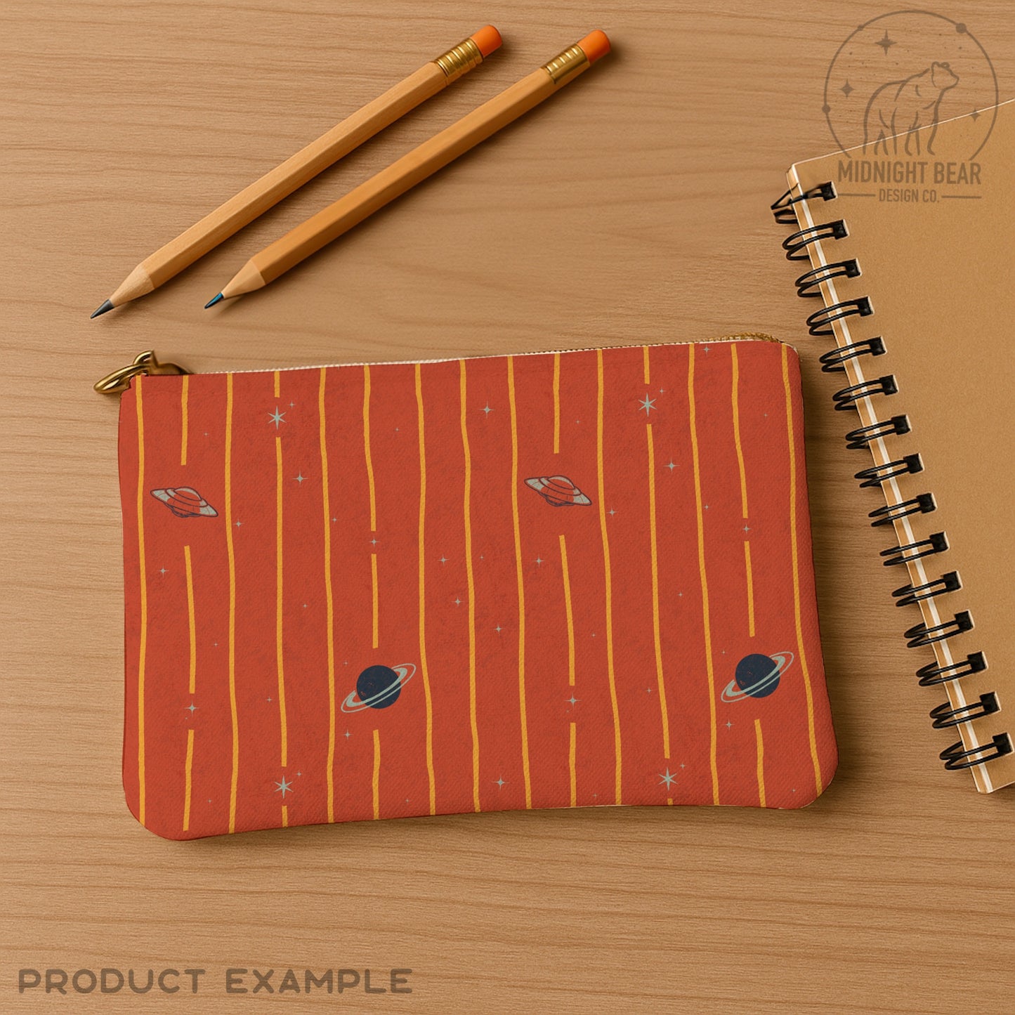 Retro Space Stripe Seamless Pattern Orange