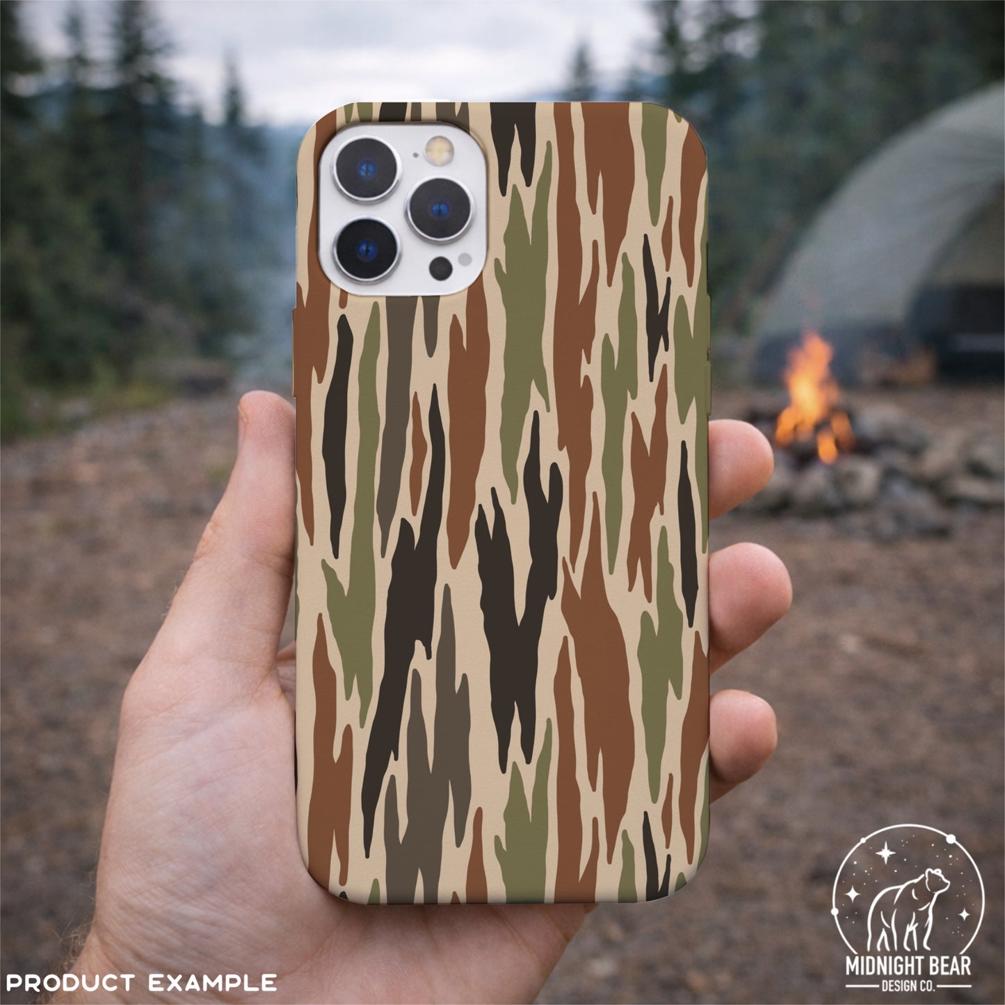 Bark Camo Seamless Pattern Classic Green Brown
