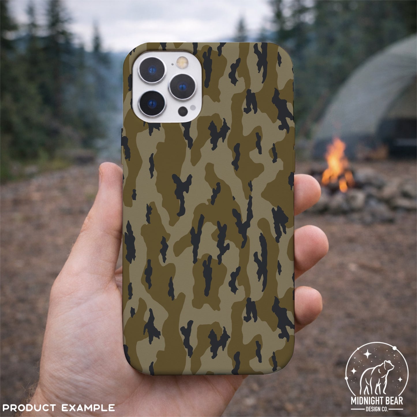 Bottomland Marsh Green Camo Seamless Pattern
