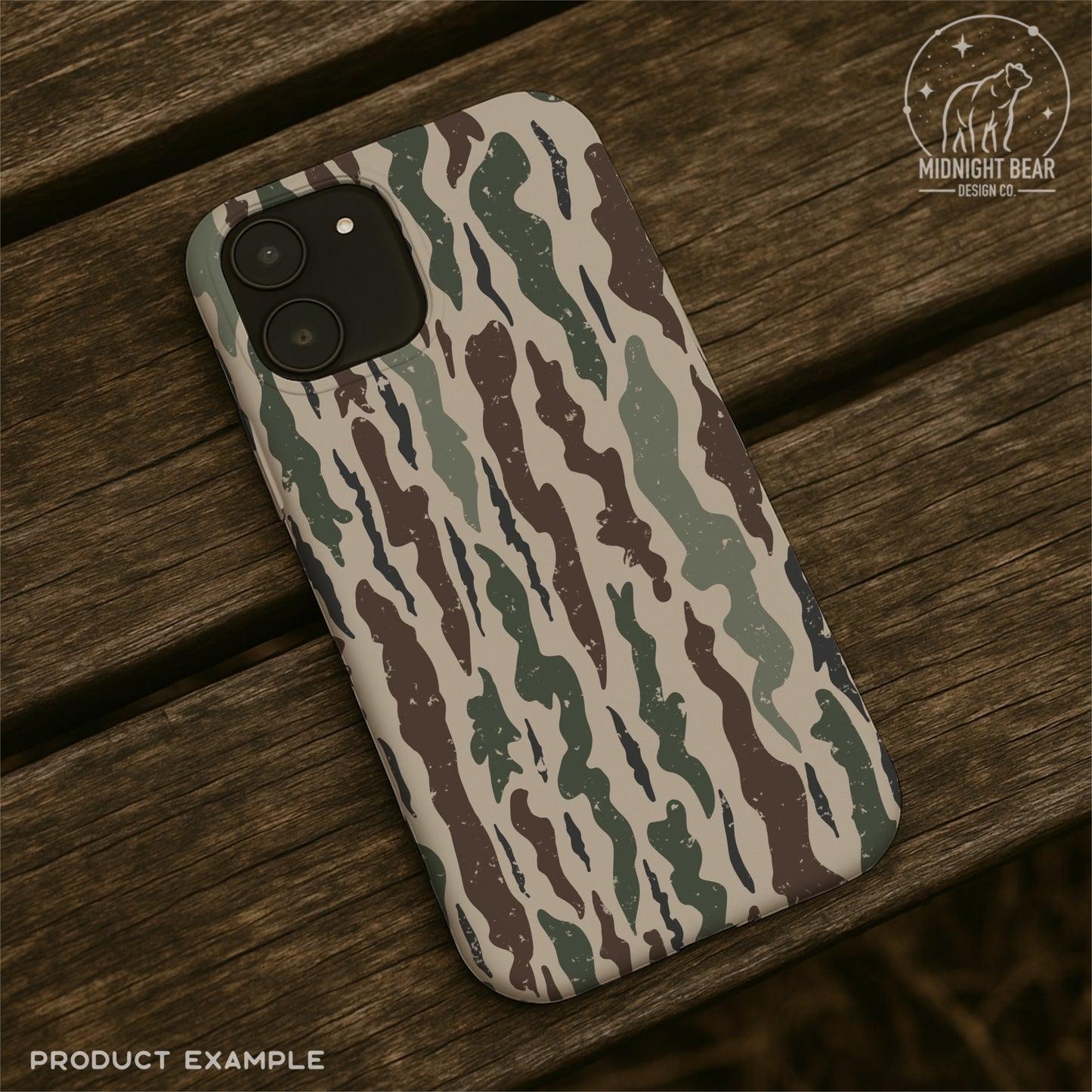 Green and Brown Bark Camo Seamless Pattern, Timber Woodland Camouflage