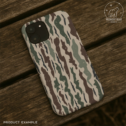 Green and Brown Bark Camo Seamless Pattern, Timber Woodland Camouflage