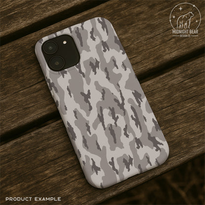 Bottomland Style Camo Seamless Pattern | Grey Neutral Hunting Camouflage