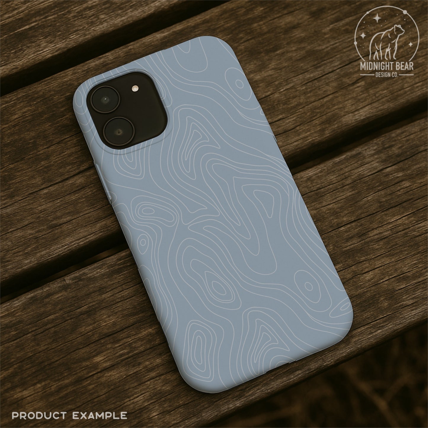 Fog Blue Topographic Map Seamless Pattern