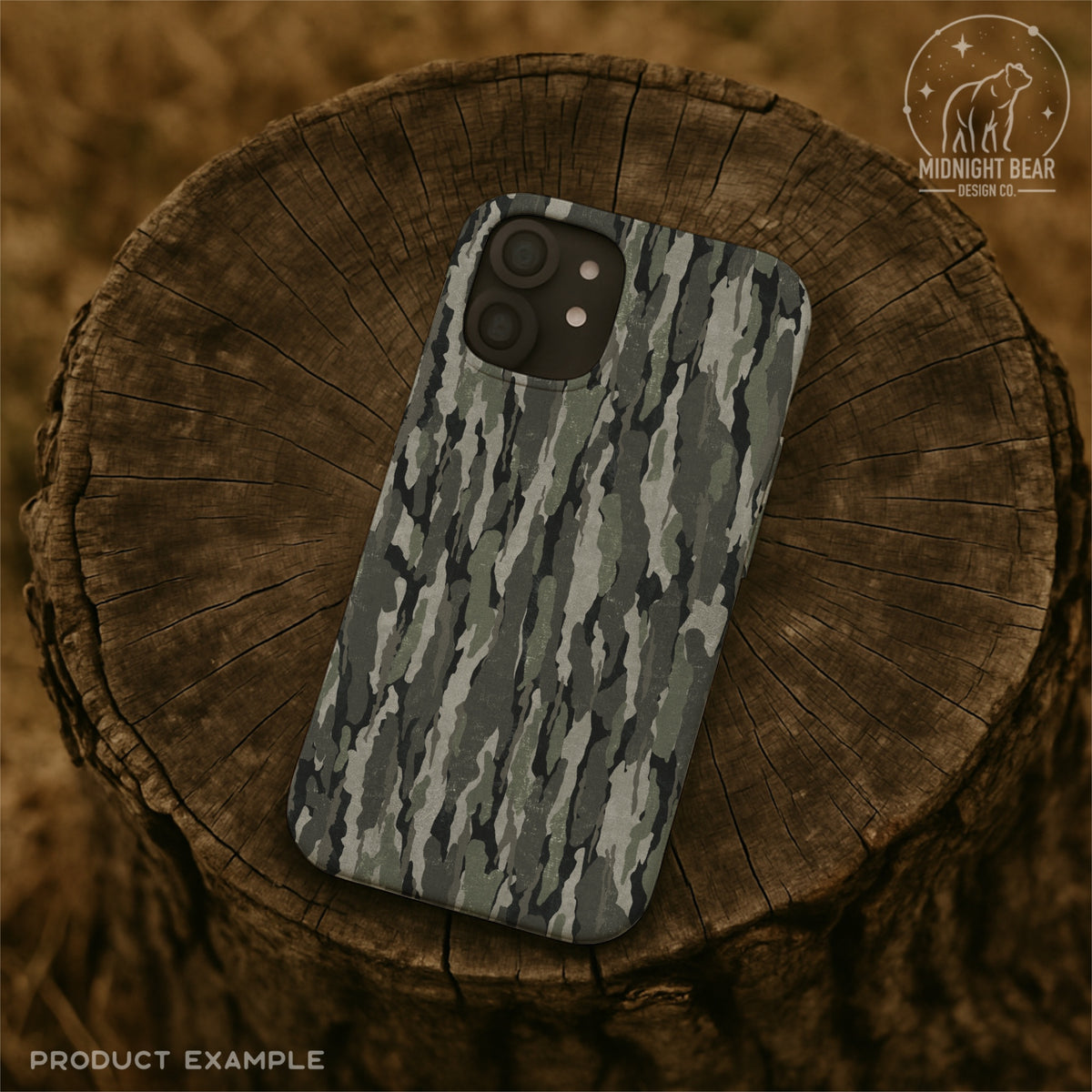 Grey Green Bark Camo Seamless Pattern, Sage Timber