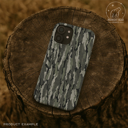 Grey Green Bark Camo Seamless Pattern, Sage Timber