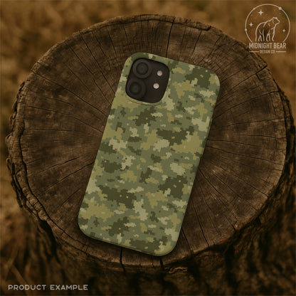 Green Digital Camo Seamless Pattern | Jungle Pixel Camouflage | Military Style Digital Camouflage for Fabric, Crafts, MARPAT, hunting