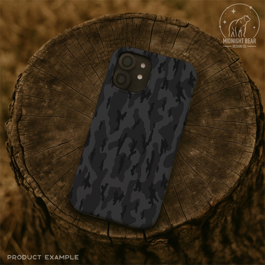 Bottomland Camo Seamless Pattern Midnight Black and Charcoal