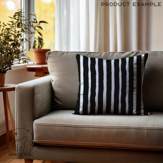 Black and White Hand-Drawn Stripe Seamless Pattern | Bold Minimal Abstract Lines | Modern Fabric, Wallpaper, or Digital Paper