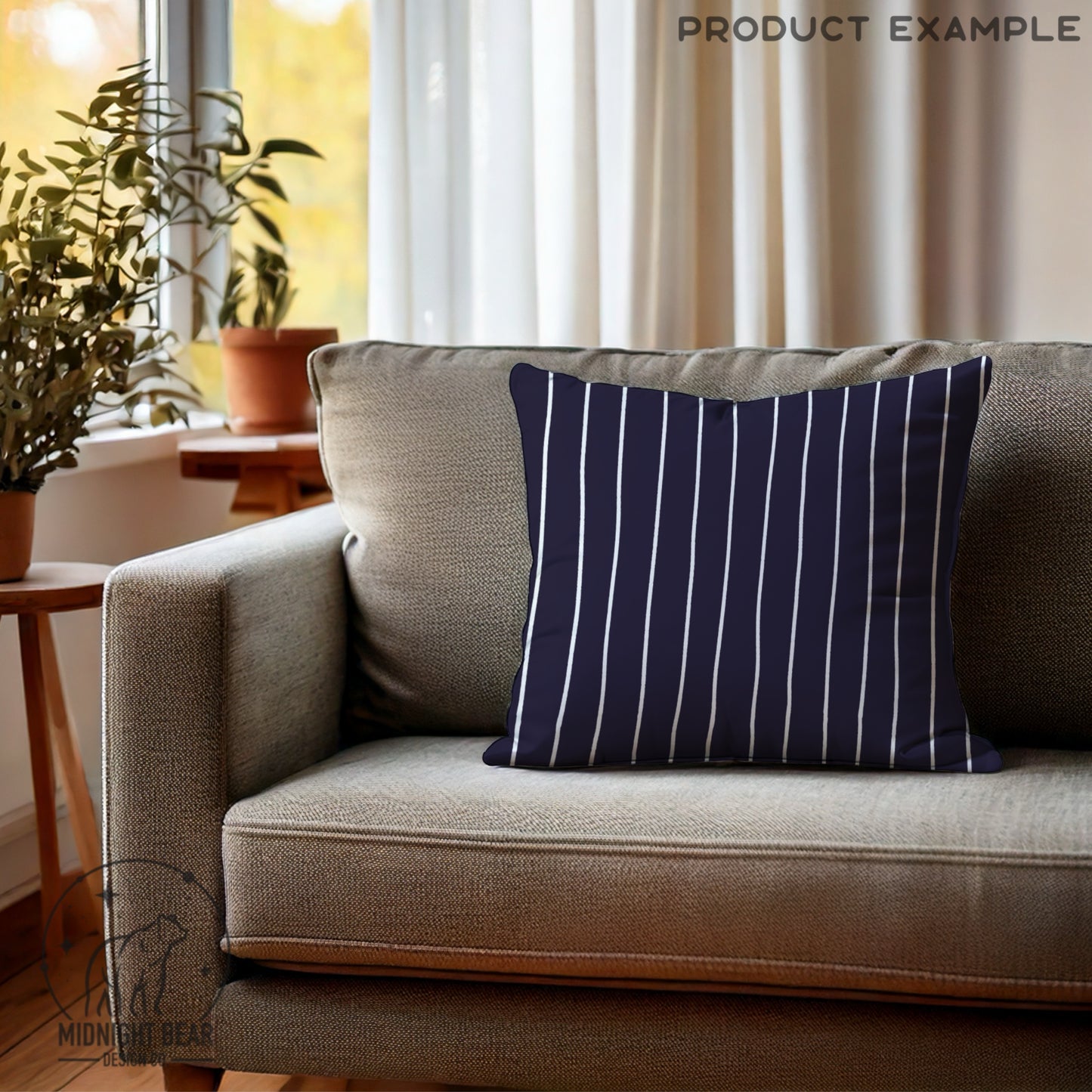 Navy Blue Wavy Stripe Seamless Pattern