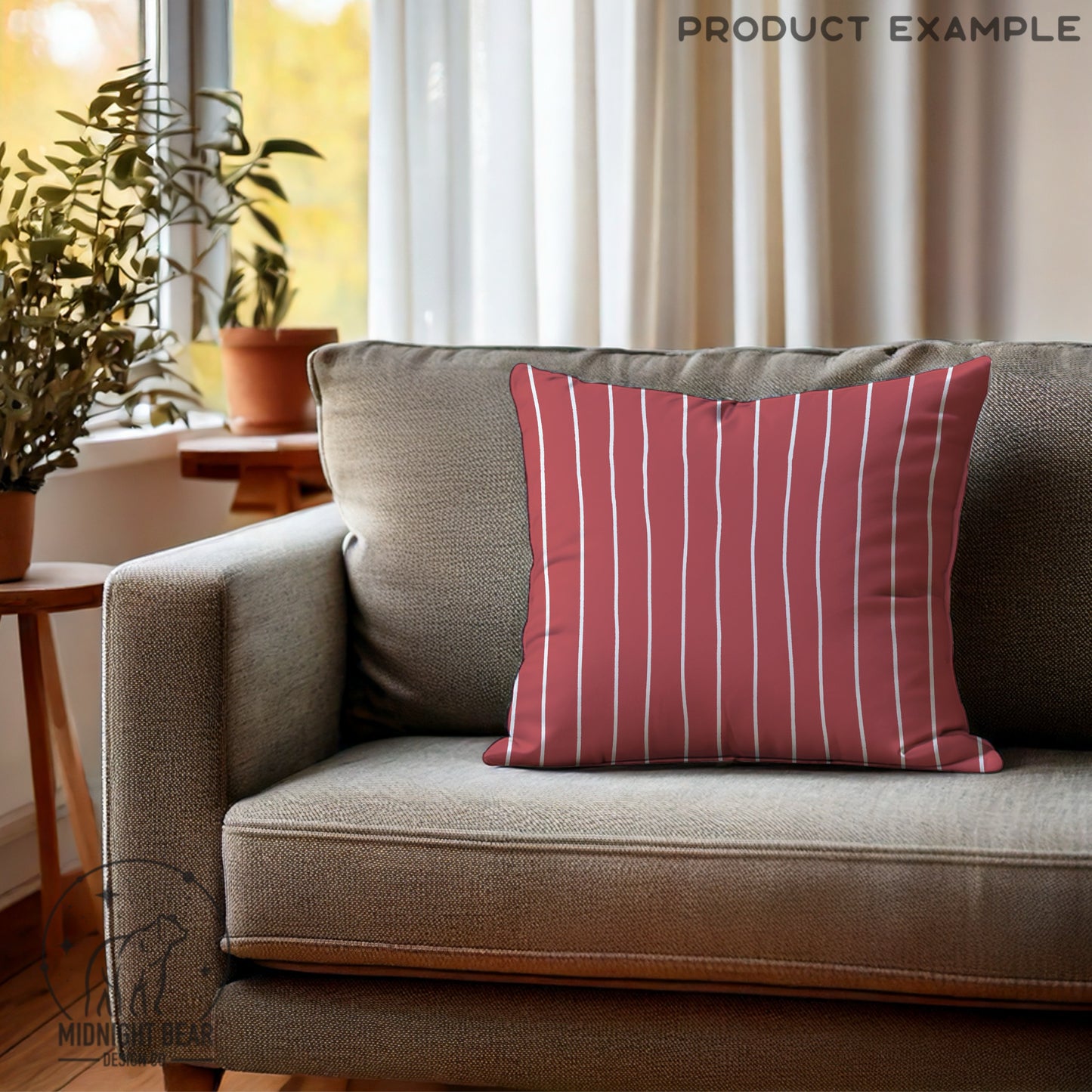 Dusty Red Wavy Stripe Seamless Pattern