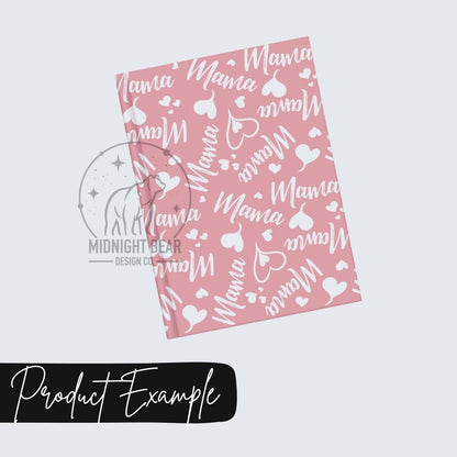 Mama Hearts Pink and White Seamless Pattern Instant Digital Download