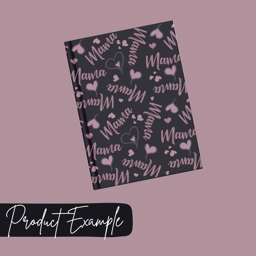 Mama Hearts Purple Seamless Pattern Instant Digital Download