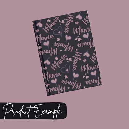 Mama Hearts Purple Seamless Pattern Instant Digital Download