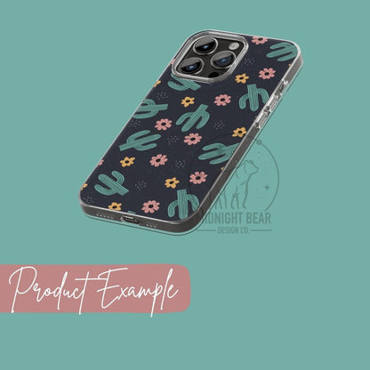 Cactus Flowers Seamless Pattern Instant Digital Download