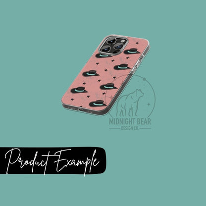 Hats and Stars in Pink Seamless Pattern Instant Digital Download