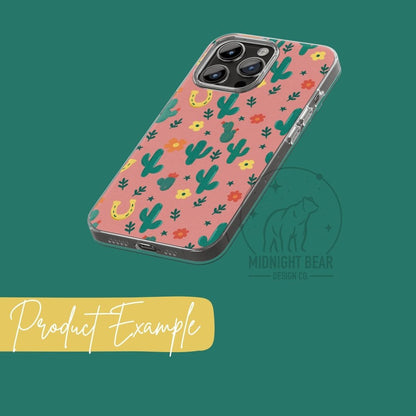 Ditsy Cactus Pink Seamless Pattern Instant Digital Download