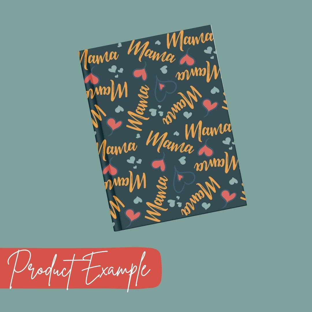 Mama Hearts Retro Seamless Pattern Instant Digital Download