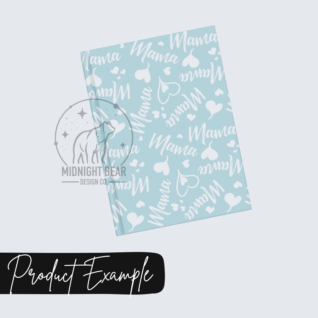 Mama Hearts Baby Blue Seamless Pattern Instant Digital Download