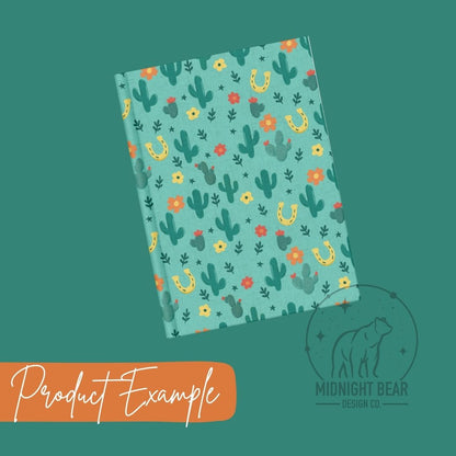 Ditsy Cactus Turquoise Seamless Pattern Instant Digital Download