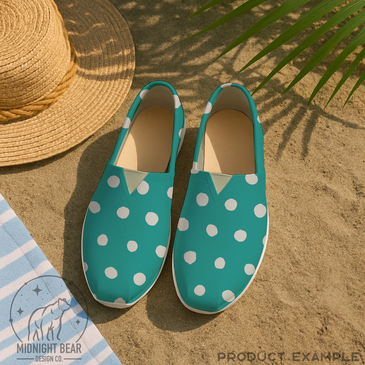 Teal Inky Polka Dot Seamless Pattern