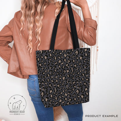 Black and Tan Leopard Print Seamless Pattern | Neutral Leopard Animal Print Design | Minimal Safari Fabric, Wallpaper, Digital Paper