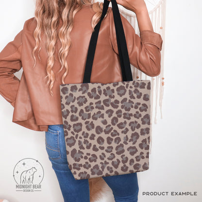 Neutral Leopard Print Seamless Pattern | Modern Taupe and Gray Animal Print Design | Minimal Safari Fabric, Wallpaper, Digital Paper