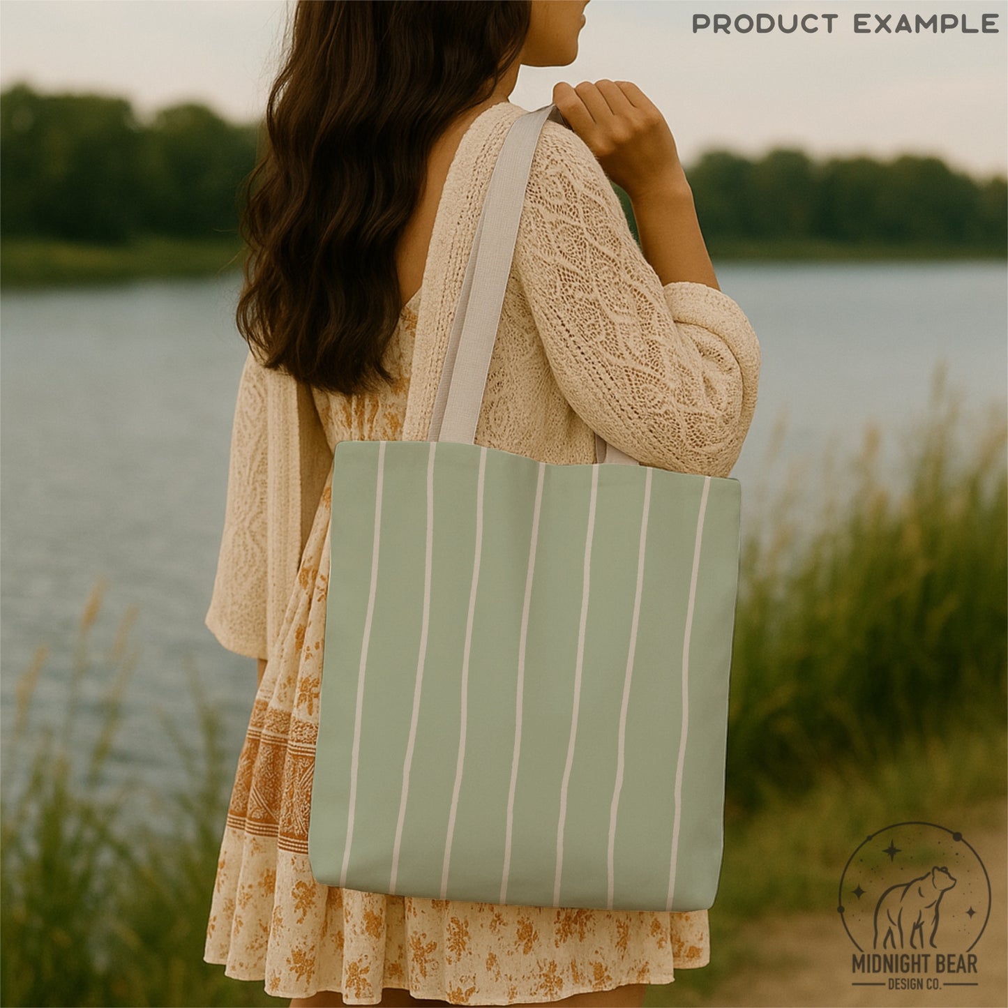 Sage Green Wavy Stripe Seamless Pattern