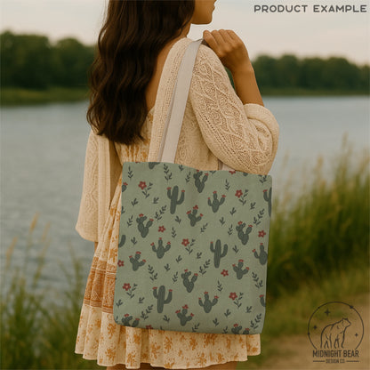 Cactus Seamless Pattern | Mint Teal Desert Floral Print | Hand-Drawn Southwest Cacti Digital Paper for Fabric, Crafts, Scrapbooking