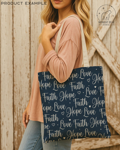 Faith Hope Love Seamless Pattern | Christian Hand-Lettered Script Design | Inspirational Fabric, Wallpaper, Digital Paper, scripture fabric