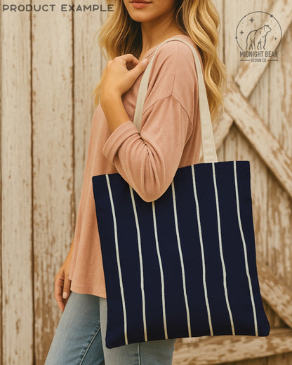 Navy Blue Wavy Stripe Seamless Pattern