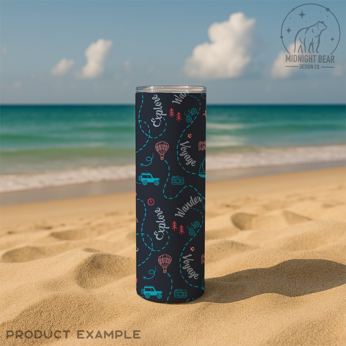 Adventure Doodle Seamless Pattern | Travel Digital Paper, Wanderlust Fabric Design, Explore & Voyage Scrapbook Background, Hand drawn