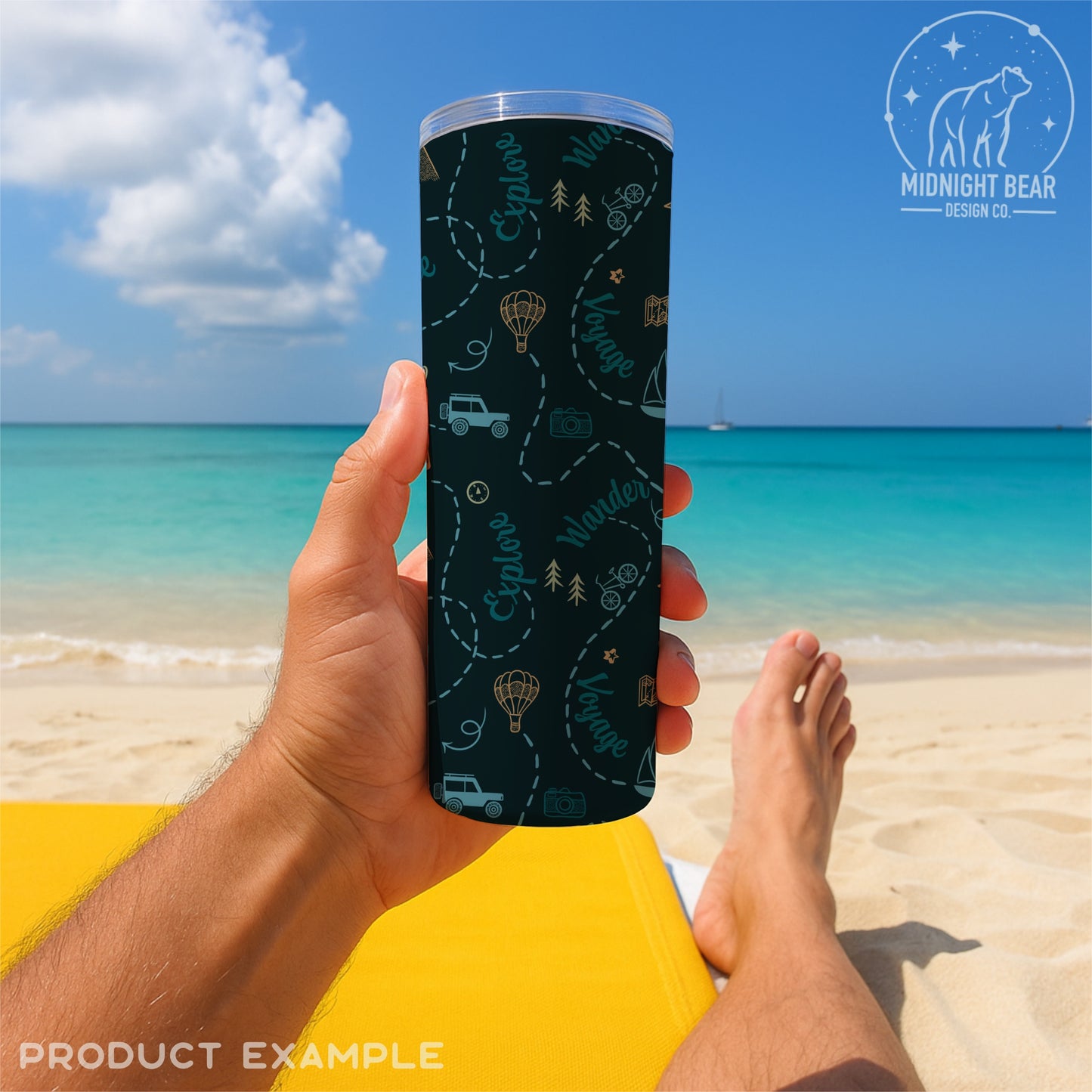 Adventure Doodle Seamless Pattern | Travel Digital Paper, Wanderlust Fabric Design, Explore & Voyage Scrapbook Background, Hand drawn