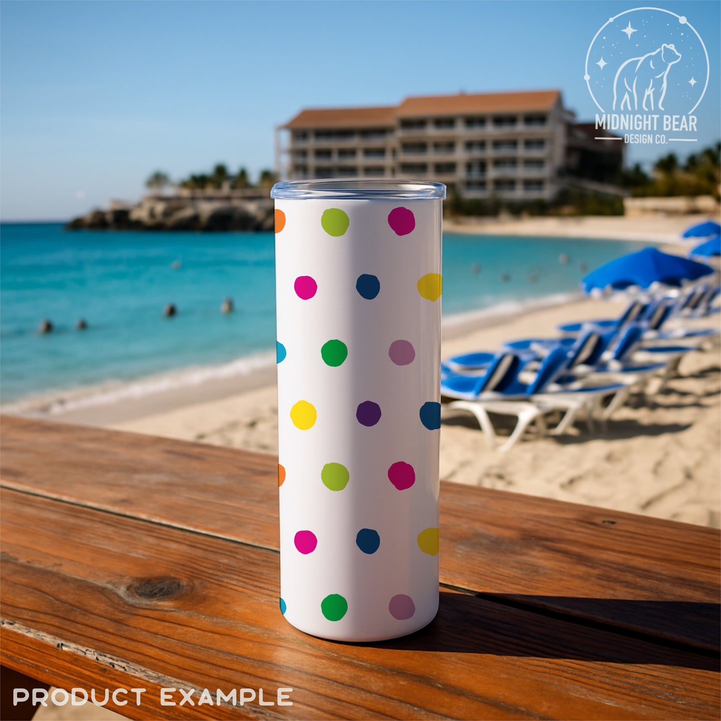 Modern Neon Rainbow Polka Dot  Pattern