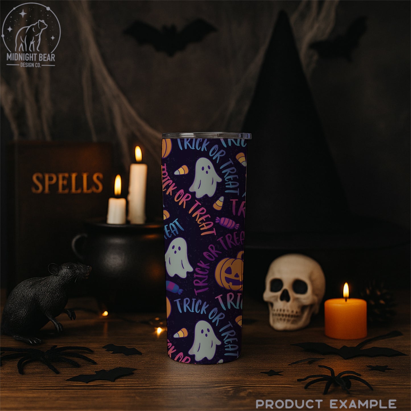 Trick or Treat Purple Seamless Pattern Instant Digital Download