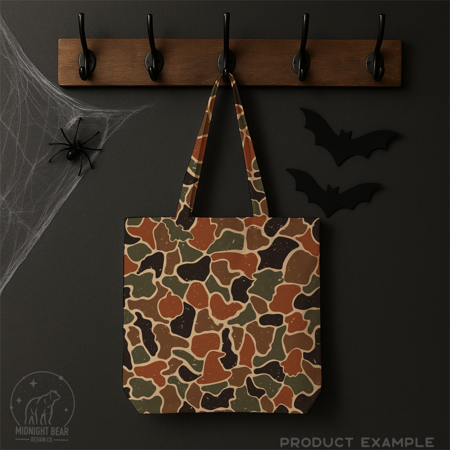 Halloween Camo Seamless Pattern Harvest Orange Brown Olive Green