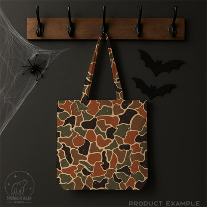 Halloween Camo Seamless Pattern Harvest Orange Brown Olive Green