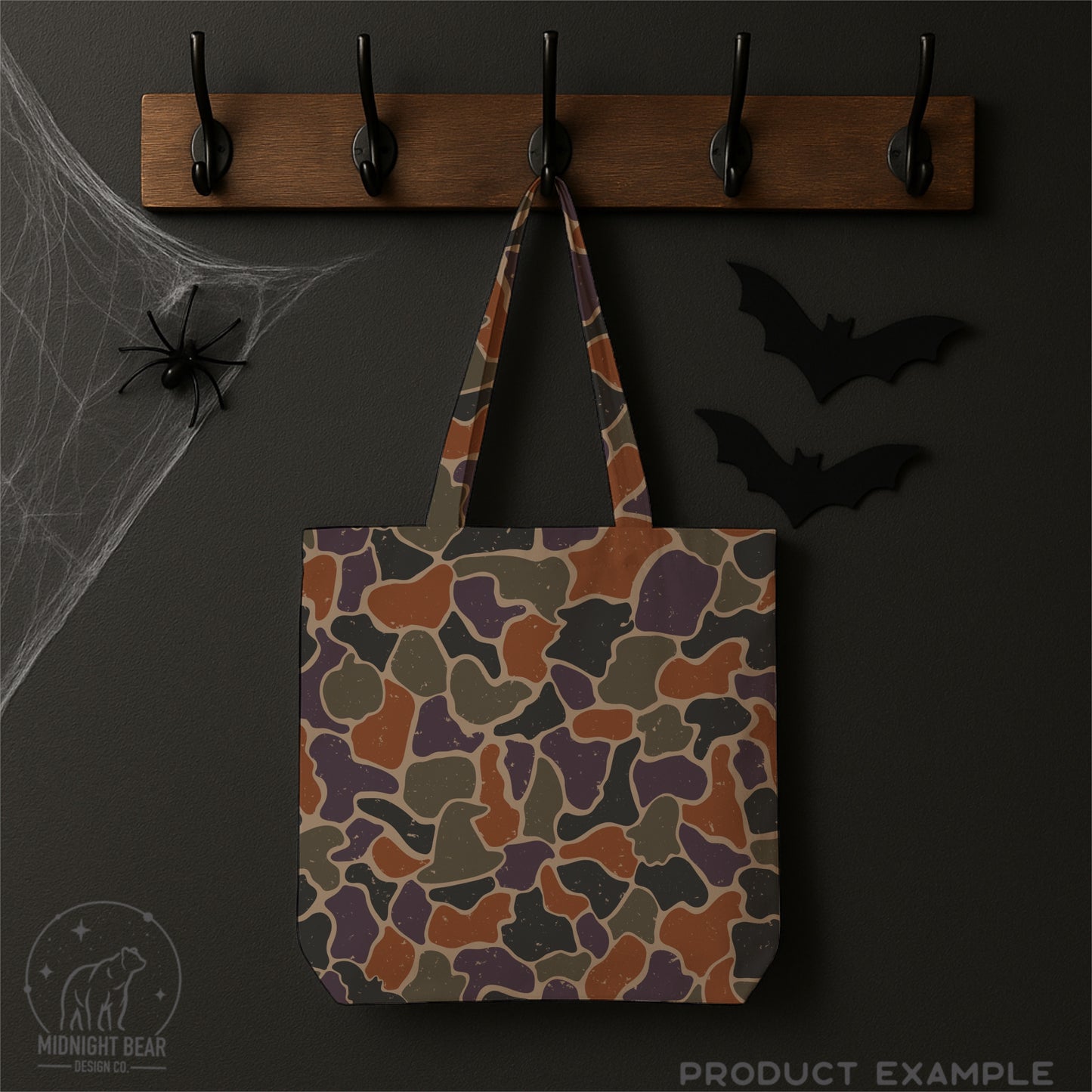 Halloween Camo Seamless Pattern Green Orange Purple