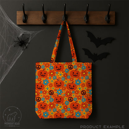Groovy Pumpkins Seamless Pattern Instant Digital Download