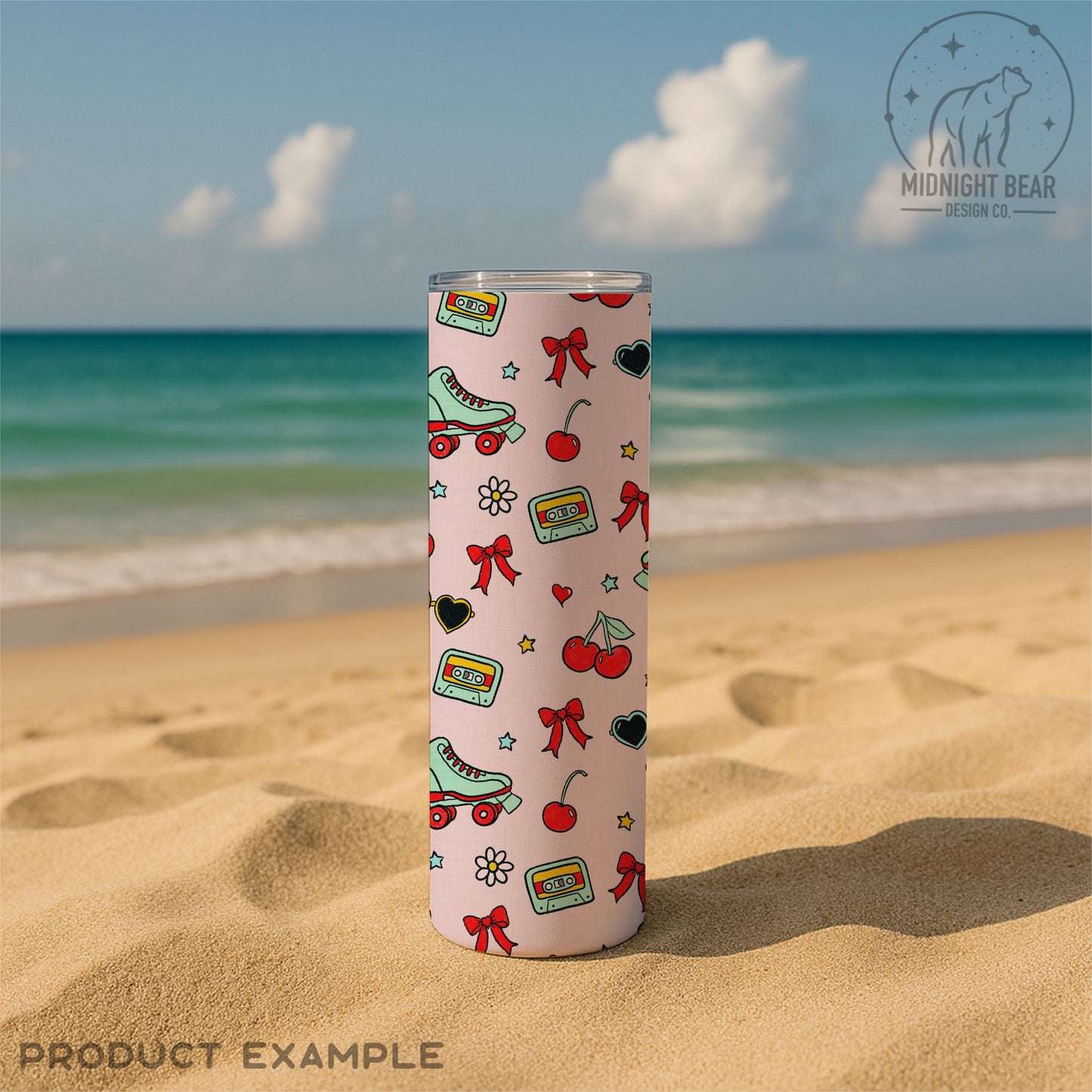 Cherry Bomb Summer Pink Seamless Pattern Instant Digital Download