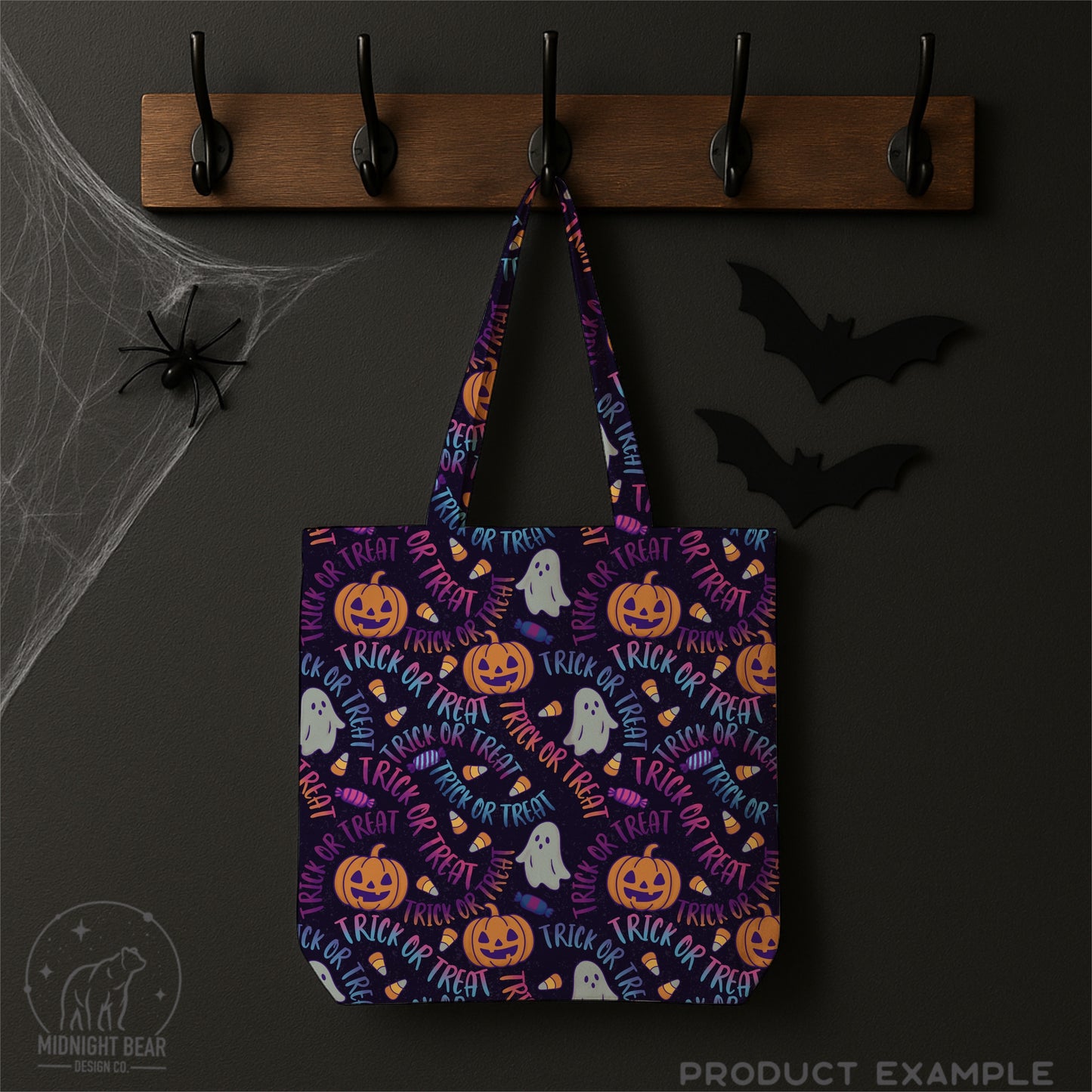 Trick or Treat Purple Seamless Pattern Instant Digital Download