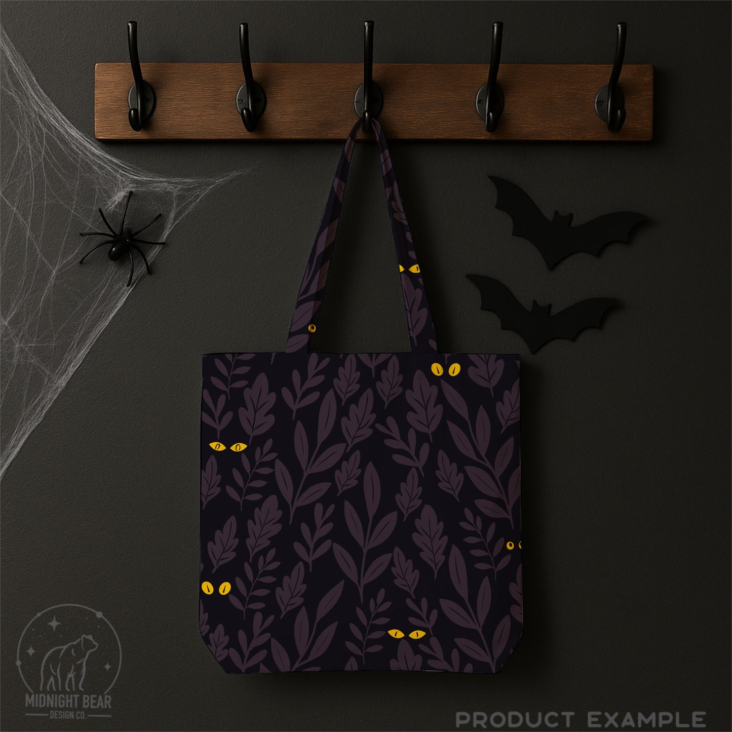 Purple Halloween Eyes in the Jungle Seamless Pattern
