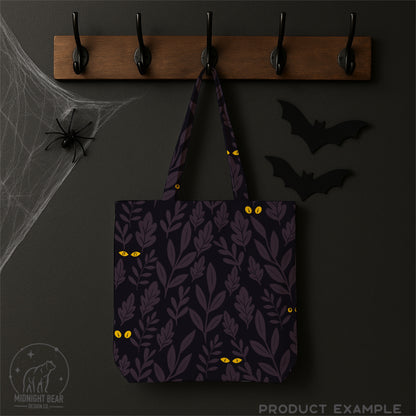 Purple Halloween Eyes in the Jungle Seamless Pattern
