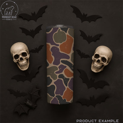 Halloween Camo Seamless Pattern Green Orange Purple